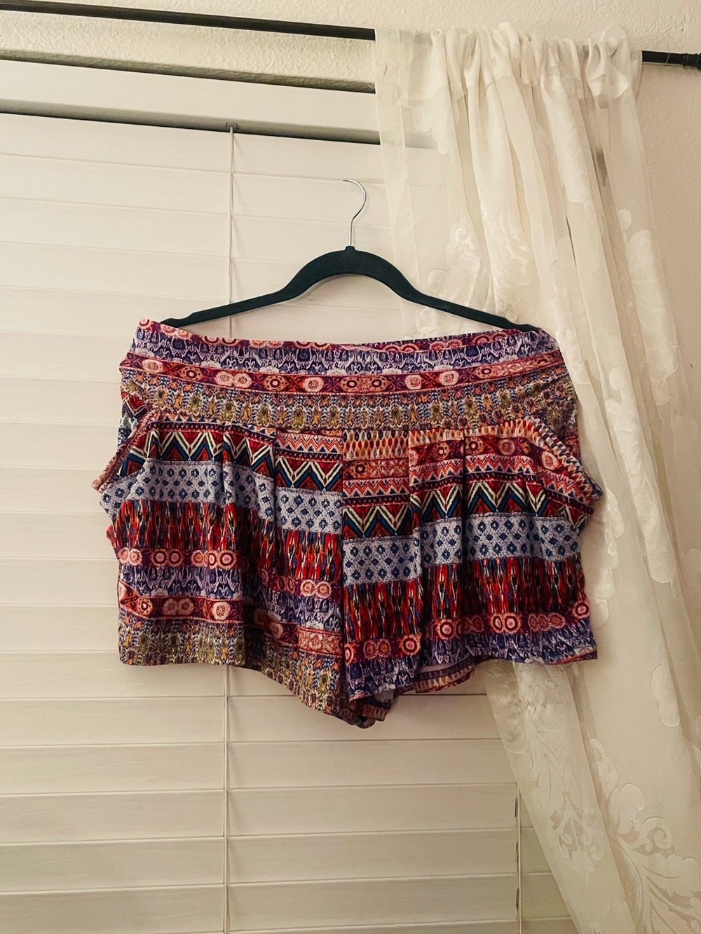 Hot Kiss Multicolor Tribal Ruffle High Waist Shorts